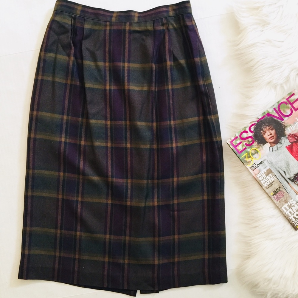 Plaid Pencil Skirt